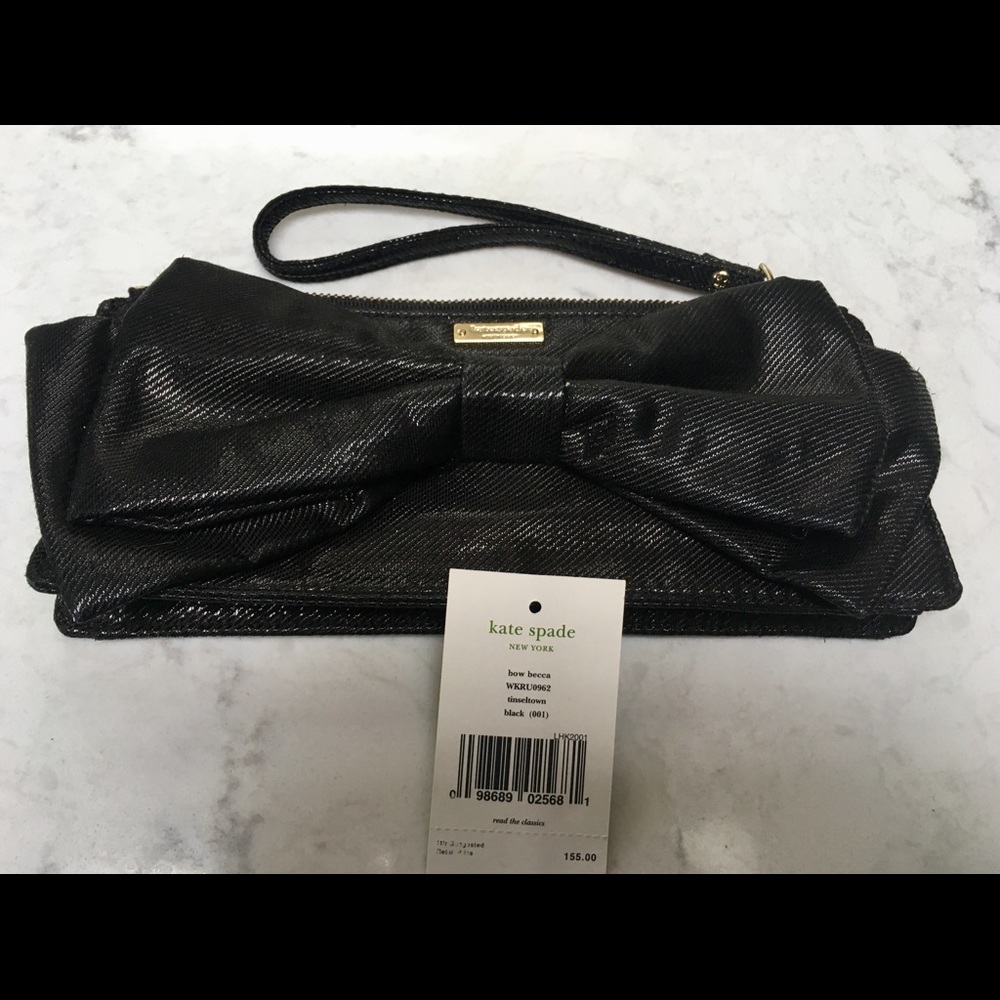 COPY - Kate Spade New Becca Bow wristlet clutch black